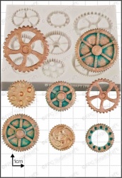 'Steam Punk Cogs & Gears (2)' Silicone Mould